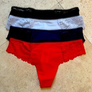 NWT Bundle PINK NO-SHOW THONG PANTY size Medium